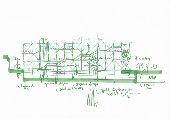 龐畢度中心內部與參觀者｜來源：Fondazione Renzo Piano（官方檔案圖）